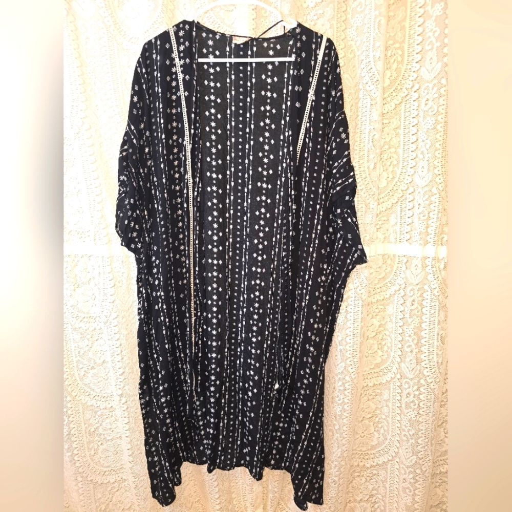 Hem & Thread Black Duster Vest, Black Duster, Boho Duster, Boho Vest